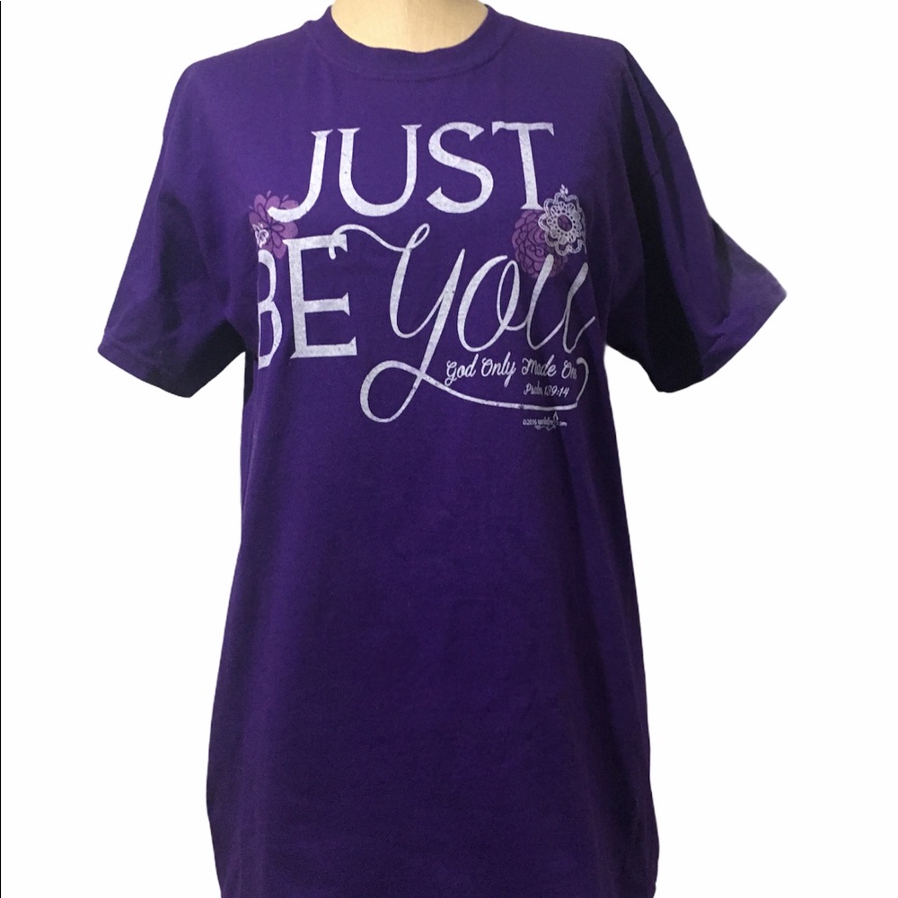 Christian T-Shirt Purple - “Just Be You God Only Made One" - Psalm 139:14